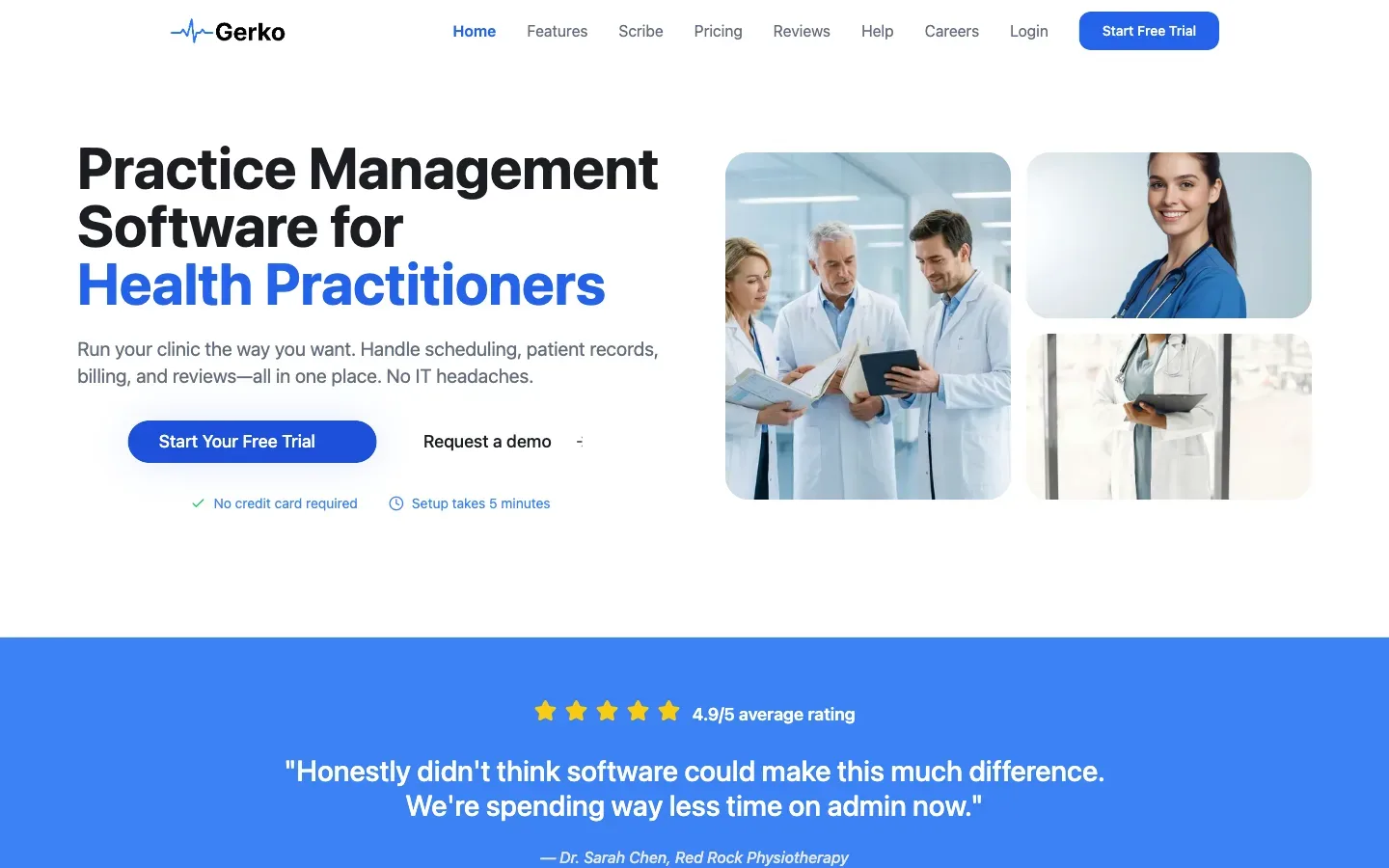 Gerko — Product website screen