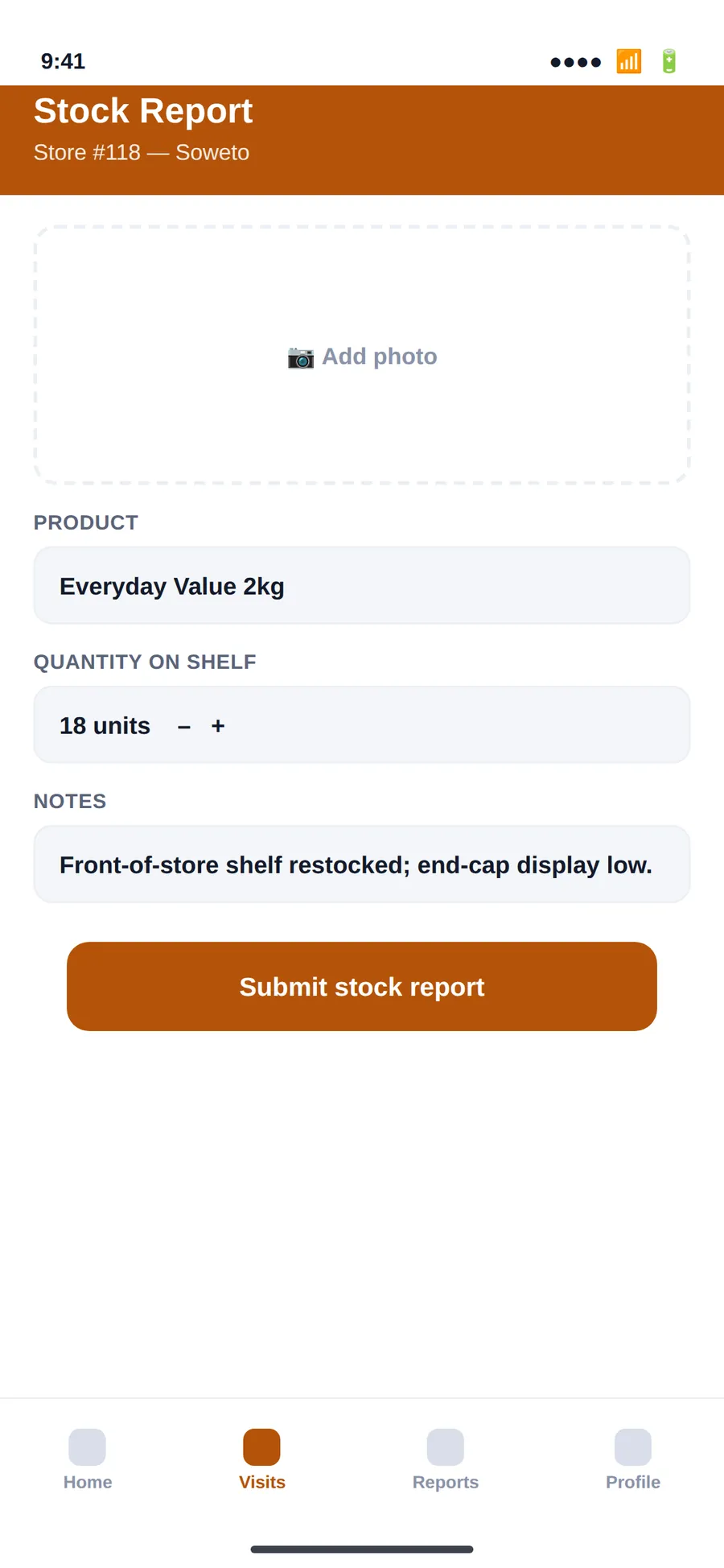 Knights-Nestle — Mobile — stock report screen
