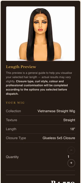 Lwazi Hair — Length preview screen